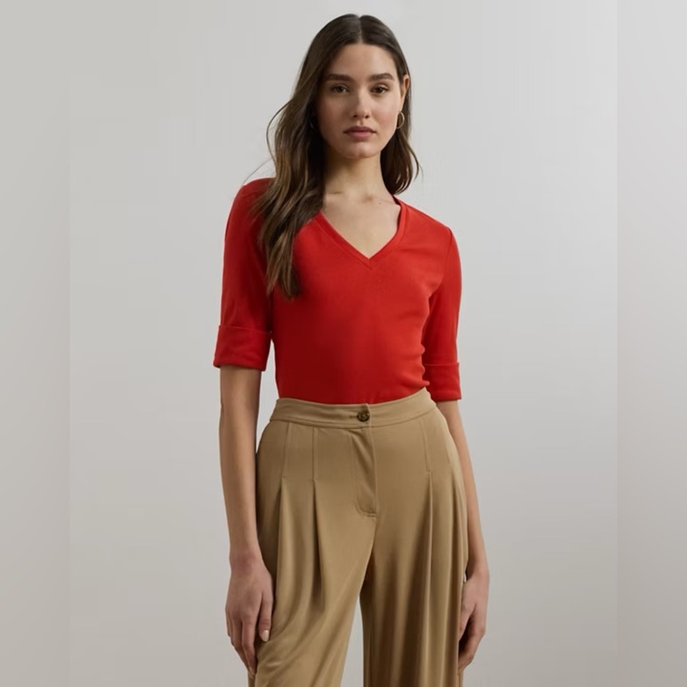 Ralph Lauren ribbed short sleeve sweater